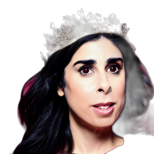 crown, photorealistic, cartoon, watercolor, concept art, portrait, sarah, silverman transparent PNG cut-out