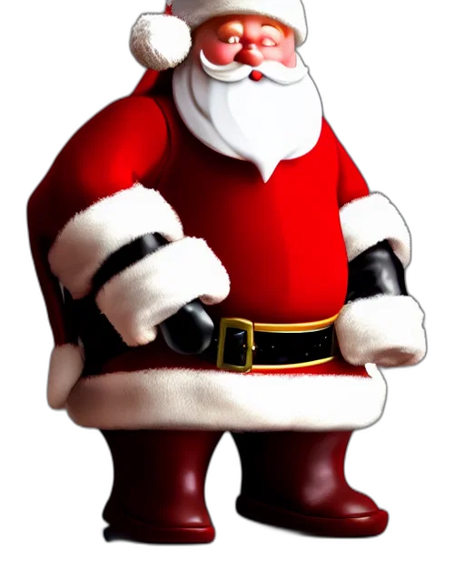 3d render, photorealistic, small, santa transparent PNG cut-out