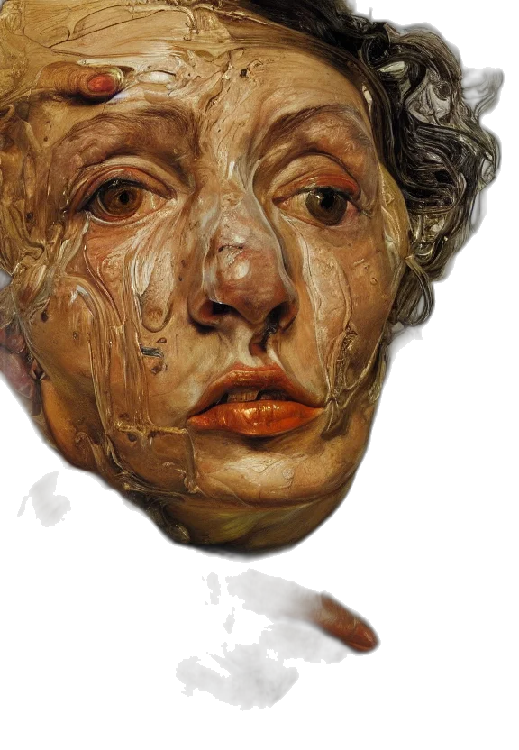 face, mask, photorealistic, oil painting transparent PNG cut-out