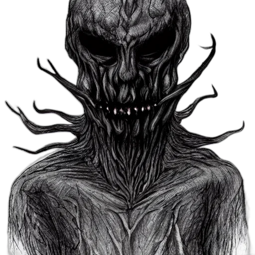 mask, creature, face, hair, concept art, comic book art, pencil sketch, fantasy art transparent PNG cut-out