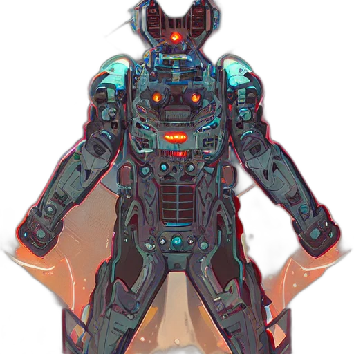 robot, jacket, weapon, creature transparent PNG cut-out