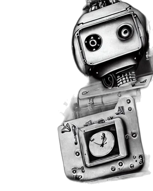 robot, concept art, outer space, made transparent PNG cut-out
