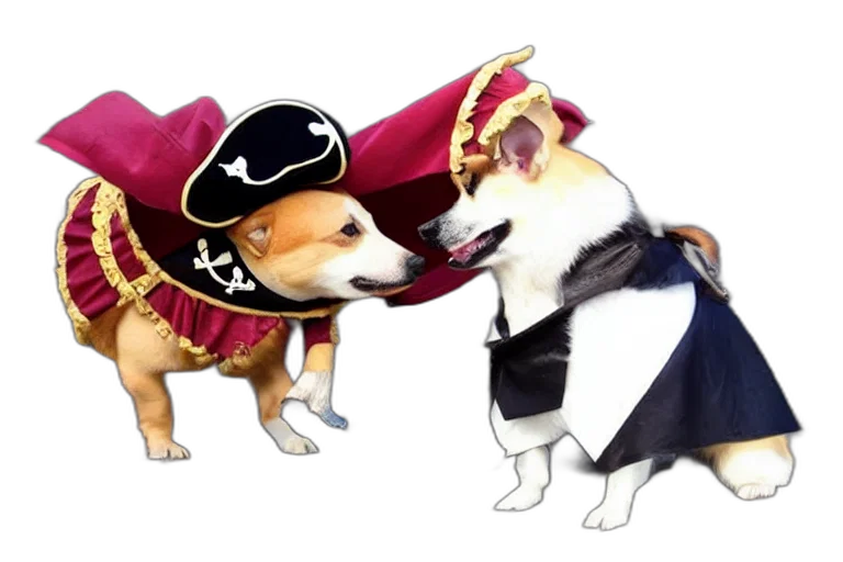 hat, concept art, beauty, corgy, dressing, pirate, costume, ship transparent PNG cut-out