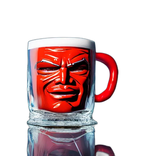 face, 3d render, photorealistic, red, closeup, photograph, glossy, superman transparent PNG cut-out