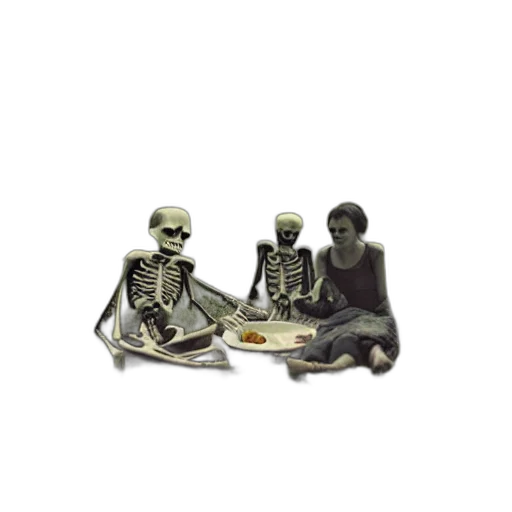 food, jewelry, 3d render, concept art, old, polaroid, skeleton, family transparent PNG cut-out