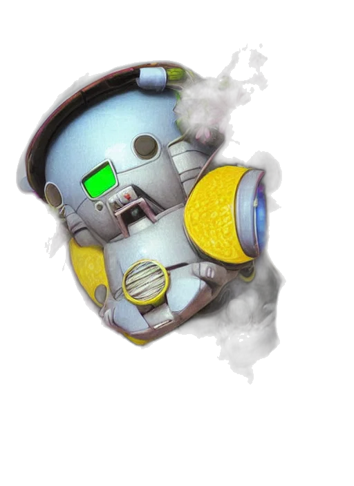 robot, mask, face, staff, concept art, 3d render, pixel art, cyberpunk transparent PNG cut-out