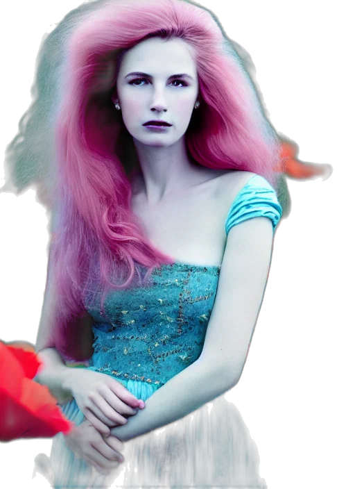dress, hair, crown, photorealistic, fantasy art, vaporwave, concept art, underwater transparent PNG cut-out