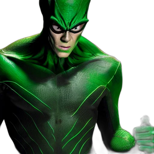 mask, creature, concept art, comic book art, 3d render, green, jim, carry transparent PNG cut-out