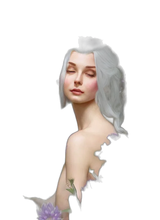 face, hair, dress, jewelry transparent PNG cut-out