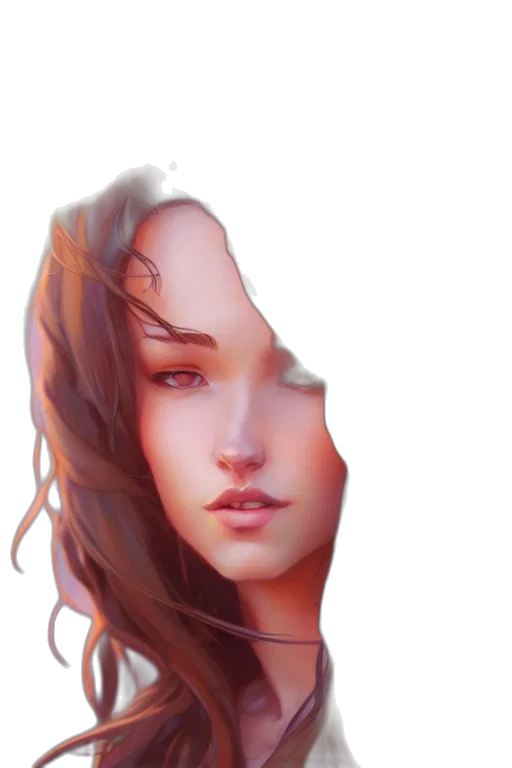 face, crown, mask, hair, photorealistic, fantasy art, concept art, oil painting transparent PNG cut-out