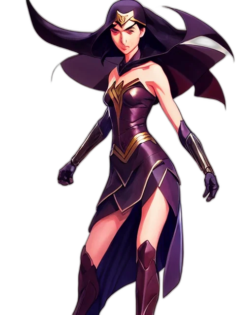 dress, comic book art, fantasy art, concept art, pixel art, dark, gal, gadot transparent PNG cut-out