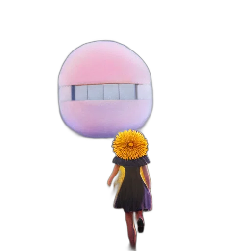 mask, hat, creature, umbrella, concept art, 3d render, pixel art, anime transparent PNG cut-out