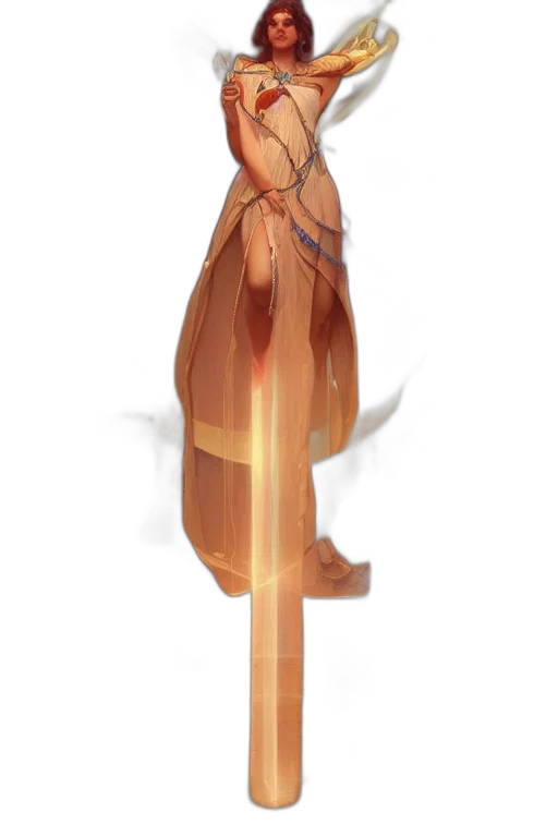 dress, staff, sword, weapon transparent PNG cut-out