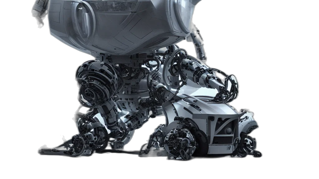 robot, car, weapon, concept art, 3d render, cyberpunk, futuristic, robotic transparent PNG cut-out
