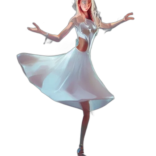dress, staff, concept art, fantasy art transparent PNG cut-out