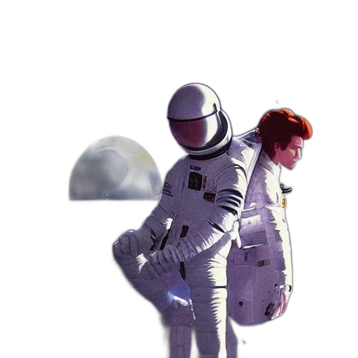 jacket, robot, staff, creature transparent PNG cut-out