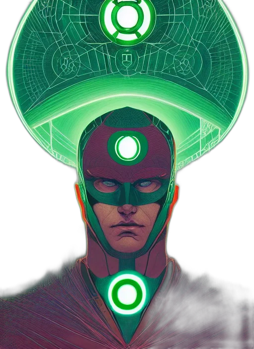 comic book art, concept art, cyberpunk, green transparent PNG cut-out