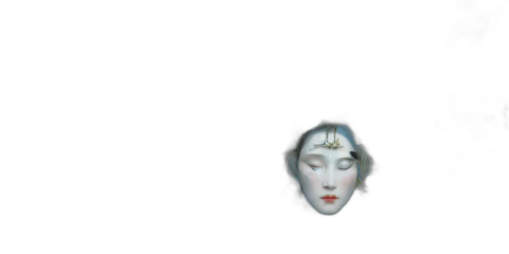 mask, face, crown, robot, pixel art, concept art, vaporwave, photorealistic transparent PNG cut-out