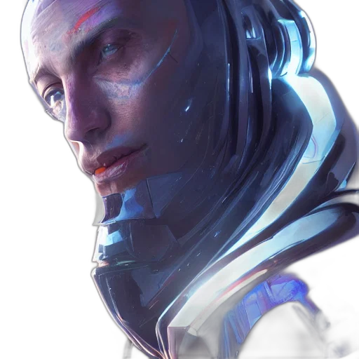 robot, face, mask, jacket transparent PNG cut-out