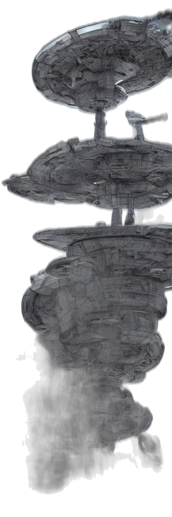 concept art, 3d render, photorealistic, comic book art, outer space, fog, alien, spaceship transparent PNG cut-out