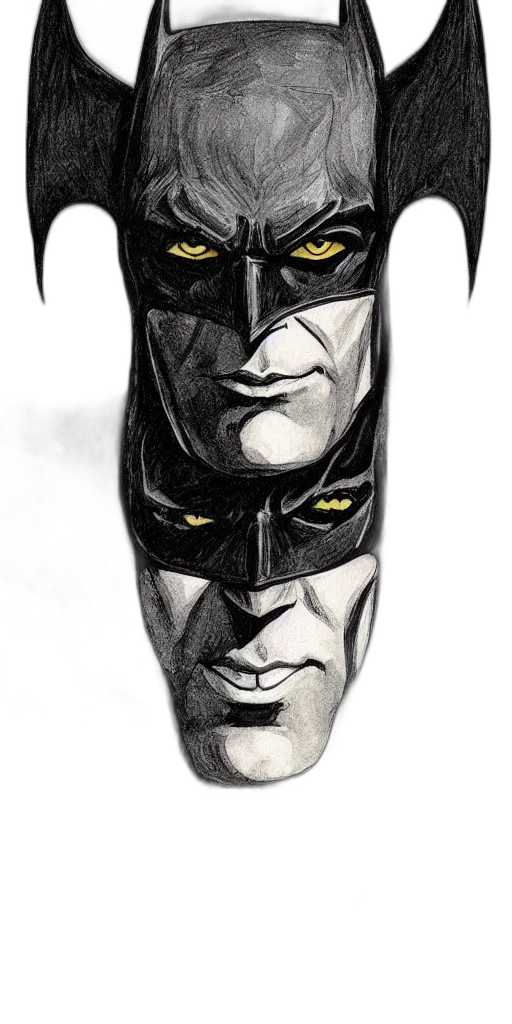 mask, face, comic book art, concept art, fantasy art, cartoon, portrait, batman transparent PNG cut-out