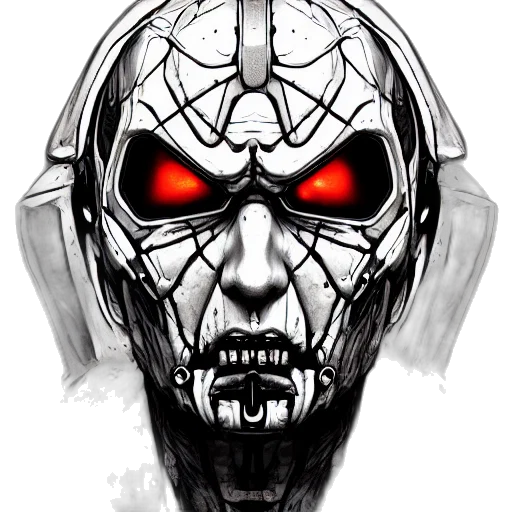 robot, mask, face, comic book art transparent PNG cut-out
