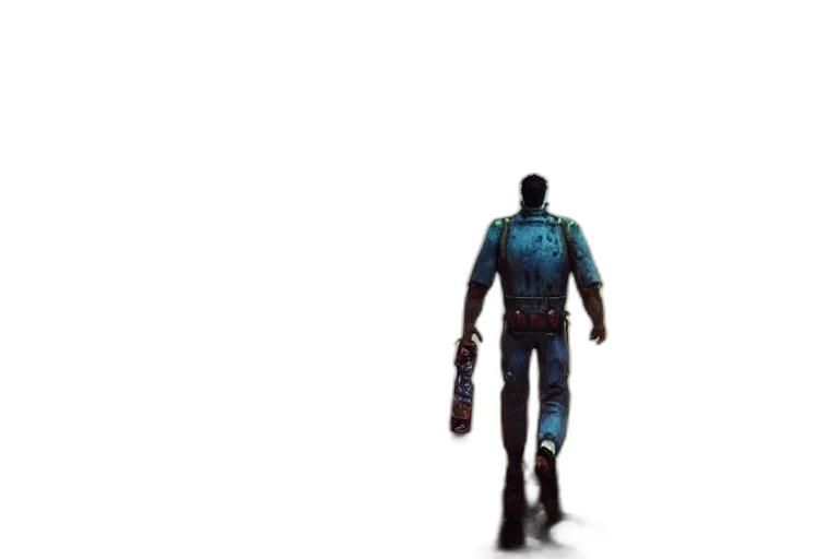 robot, jacket, creature, staff transparent PNG cut-out