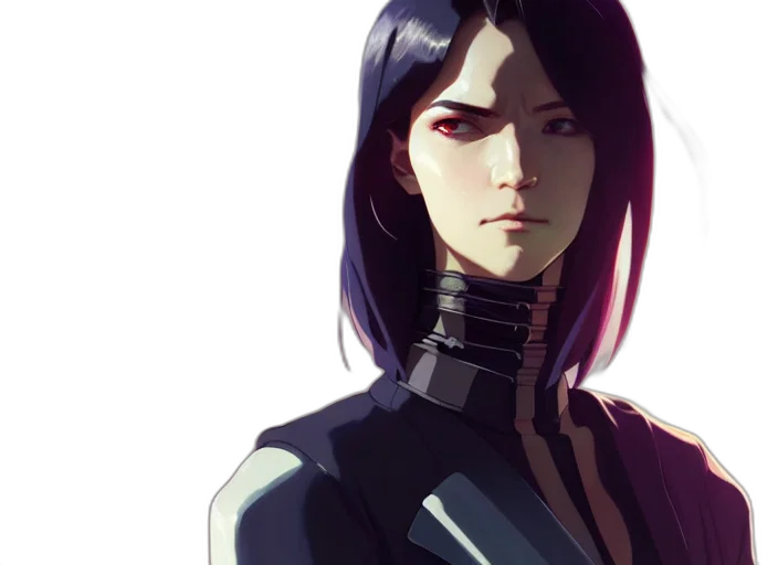 face, robot, mask, jacket, concept art, cyberpunk, comic book art, pixel art transparent PNG cut-out
