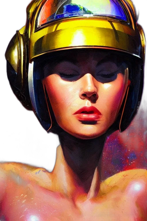 robot, face, mask, crown, comic book art, cyberpunk, concept art, photorealistic transparent PNG cut-out