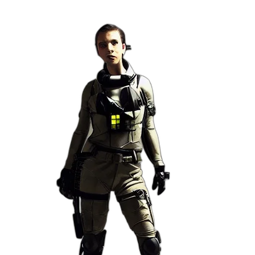 jacket, staff, concept art, 3d render transparent PNG cut-out