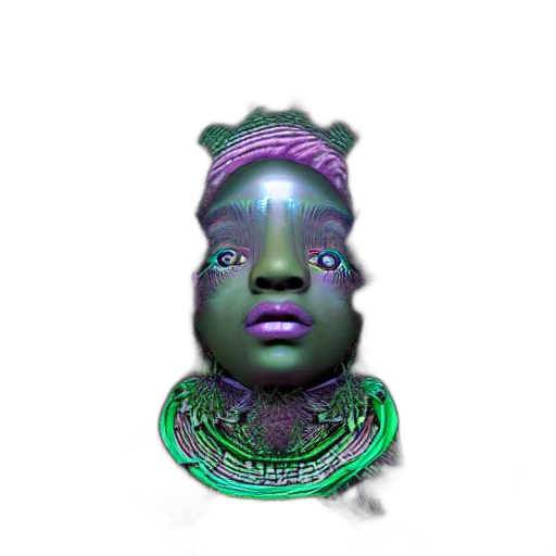 crown, mask, robot, face, 3d render, concept art, vaporwave, photorealistic transparent PNG cut-out