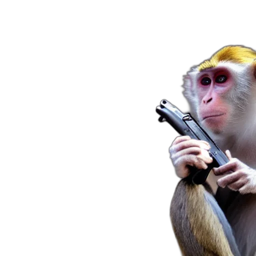animal, staff, weapon, concept art, 3d render, photorealistic, monkey, gun transparent PNG cut-out