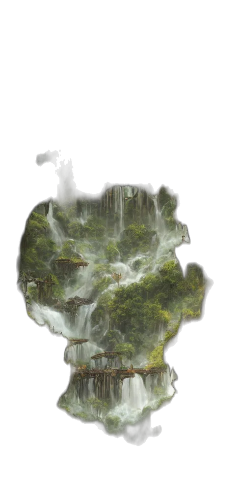 mask, crown, face, tree, concept art, fantasy art, 3d render, photorealistic transparent PNG cut-out