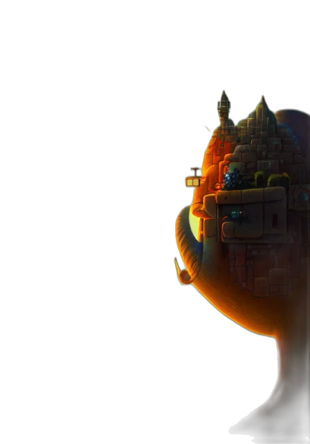 robot, crown, mask, staff, concept art, 3d render, fantasy art, cyberpunk transparent PNG cut-out