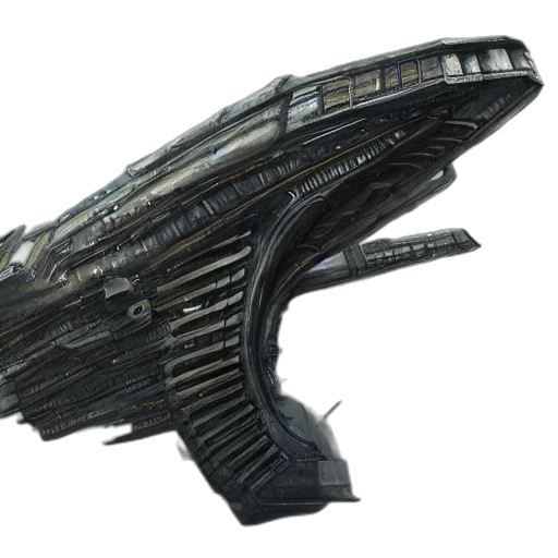 weapon, sword, crown, concept art, 3d render, outer space, giant, spaceship transparent PNG cut-out