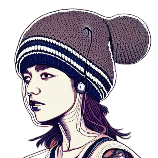 hat, cartoon, comic book art, pixel art, fantasy art, stoned, punk, girl transparent PNG cut-out