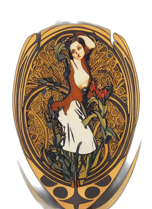 dress, staff, jewelry, fantasy art transparent PNG cut-out
