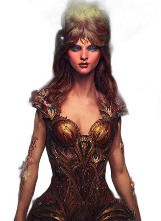 dress, fantasy art, concept art, comic book art transparent PNG cut-out