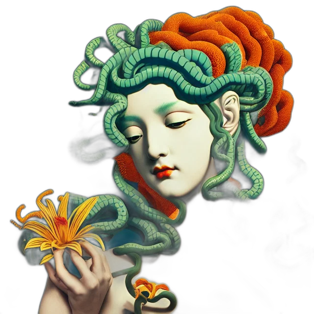 flower, crown, mask, jewelry, fantasy art, photorealistic, concept art, pixel art transparent PNG cut-out