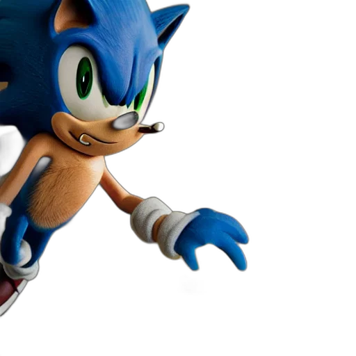 3d render, concept art, sonic, strangling transparent PNG cut-out