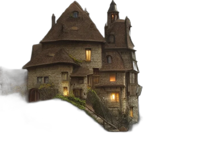 building, concept art, 3d render, fantasy art transparent PNG cut-out