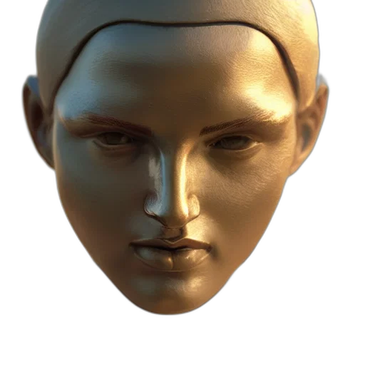 face, mask, crown, jewelry, 3d render, photorealistic, concept art, oil painting transparent PNG cut-out