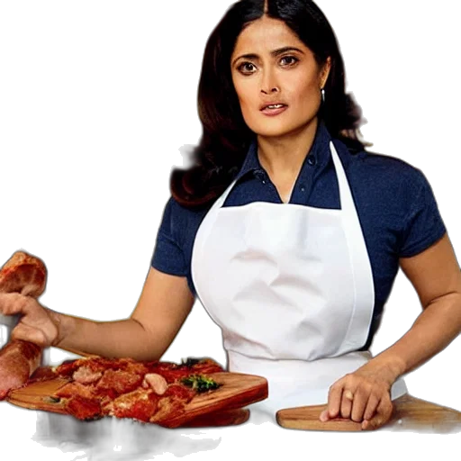 food, salma, hayek, modeling, cooking, show, kitchen, next transparent PNG cut-out