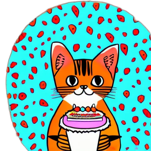 food, colorful, cute, cat, full, body, mandala, patterns transparent PNG cut-out