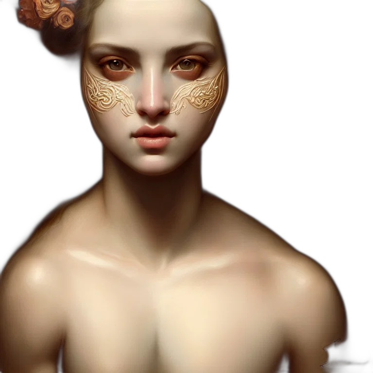 mask, face, crown, jewelry, fantasy art, concept art, photorealistic, 3d render transparent PNG cut-out