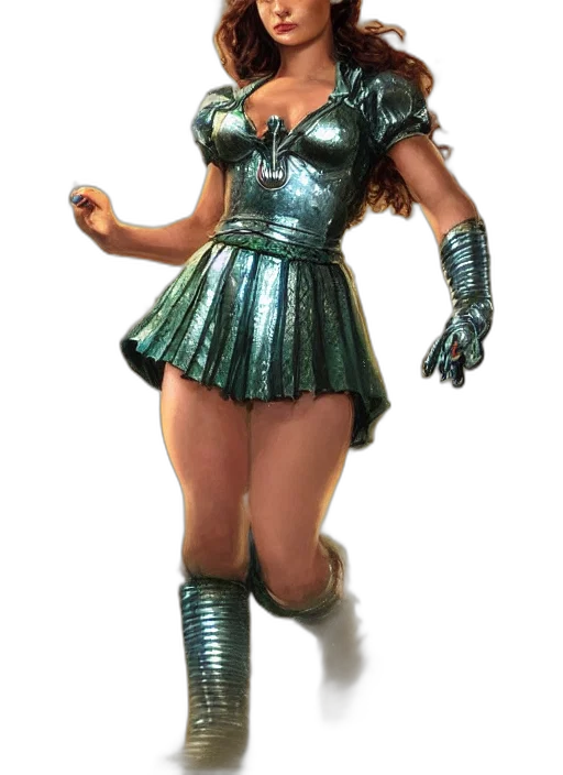 dress, robot, 3d render, concept art transparent PNG cut-out