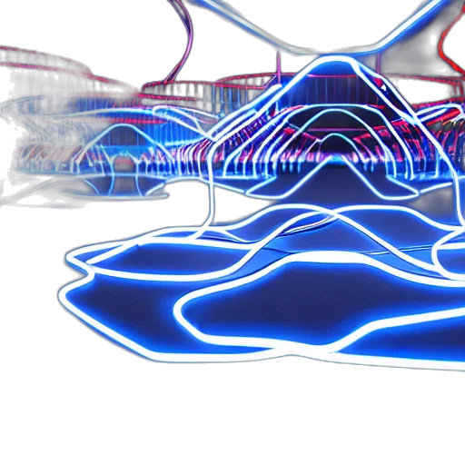 3d render, concept art, neon lights, photography transparent PNG cut-out