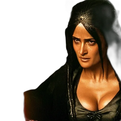 photorealistic, concept art, comic book art, 3d render, movie, still, salma, hayek transparent PNG cut-out