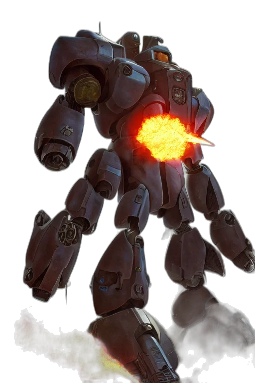 robot, weapon, concept art, 3d render transparent PNG cut-out