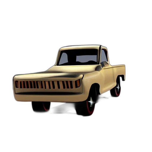 car, 3d render, concept art, photorealistic, pixel art, flying, pickup, truck transparent PNG cut-out